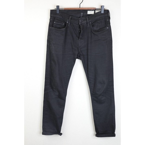 All Saints Razor Men‎ Skinny Fit Jeans 30 Button Fly High-Rise Black Denim - Picture 1 of 12